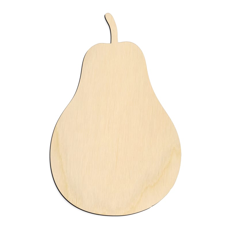 Laser-cut baltic birch silhouette of PEAR FRUIT