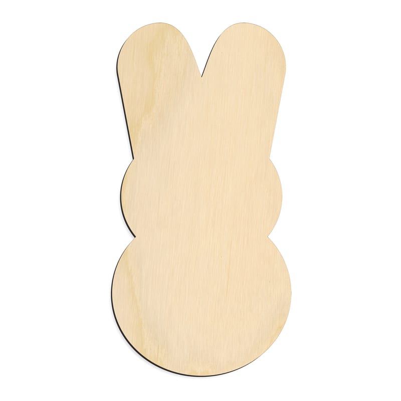 Laser-cut baltic birch silhouette of PEEPS BUNNY