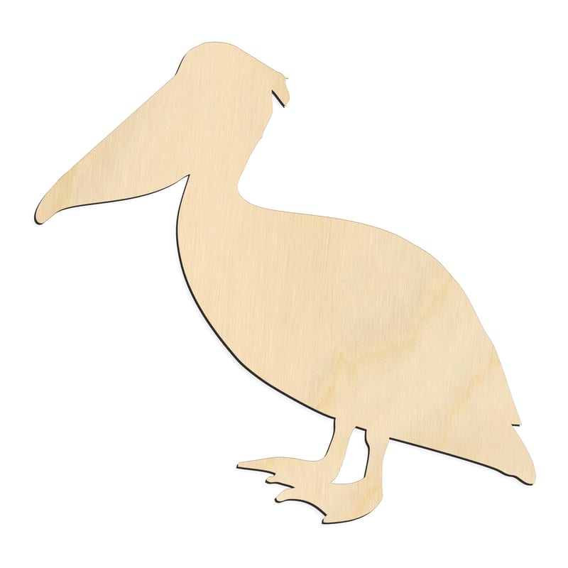 Laser-cut baltic birch silhouette of PELICAN
