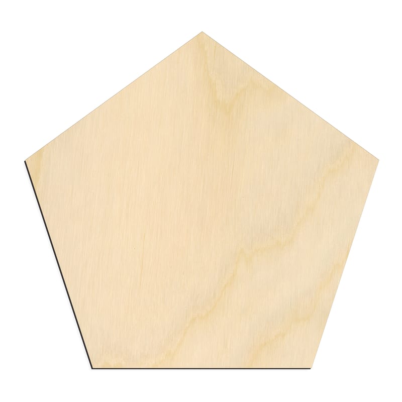 Laser-cut baltic birch silhouette of Pentagon