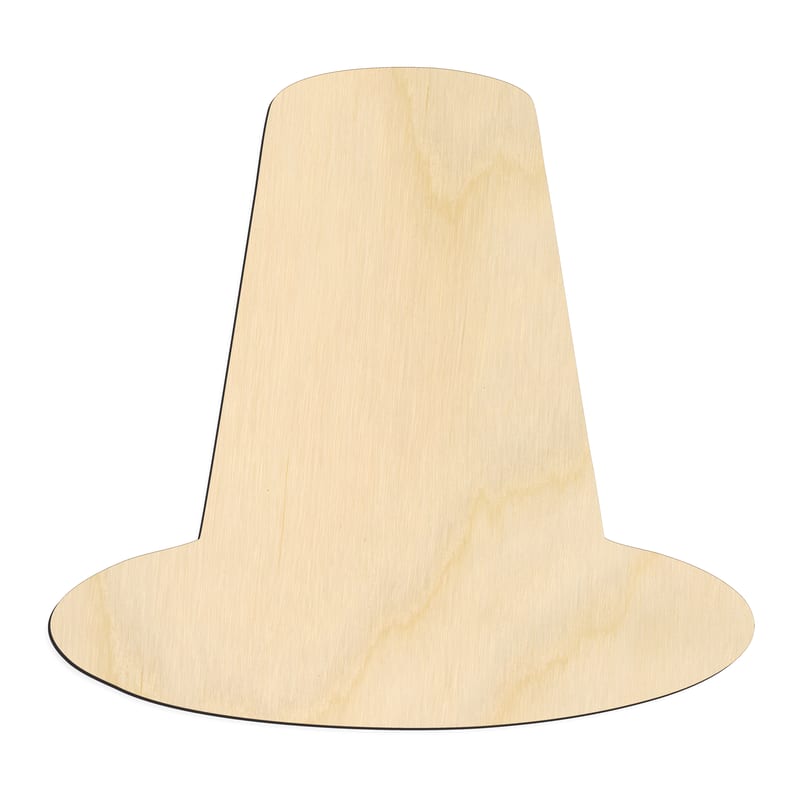 Laser-cut baltic birch silhouette of Pilgrim Hat