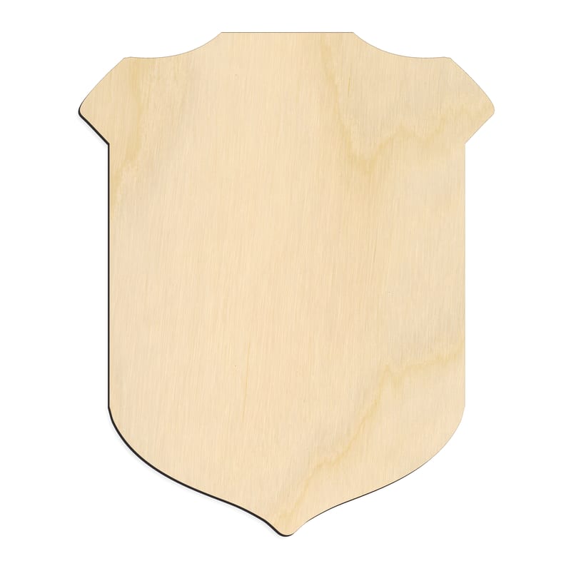 Laser-cut baltic birch silhouette of POLICE BADGE