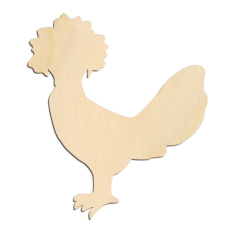 Laser-cut baltic birch silhouette of POLISH CHICKEN