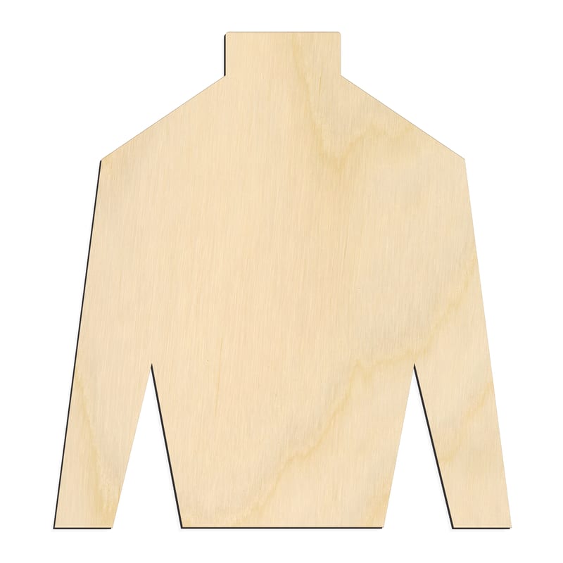 Laser-cut baltic birch silhouette of POLO SHIRT