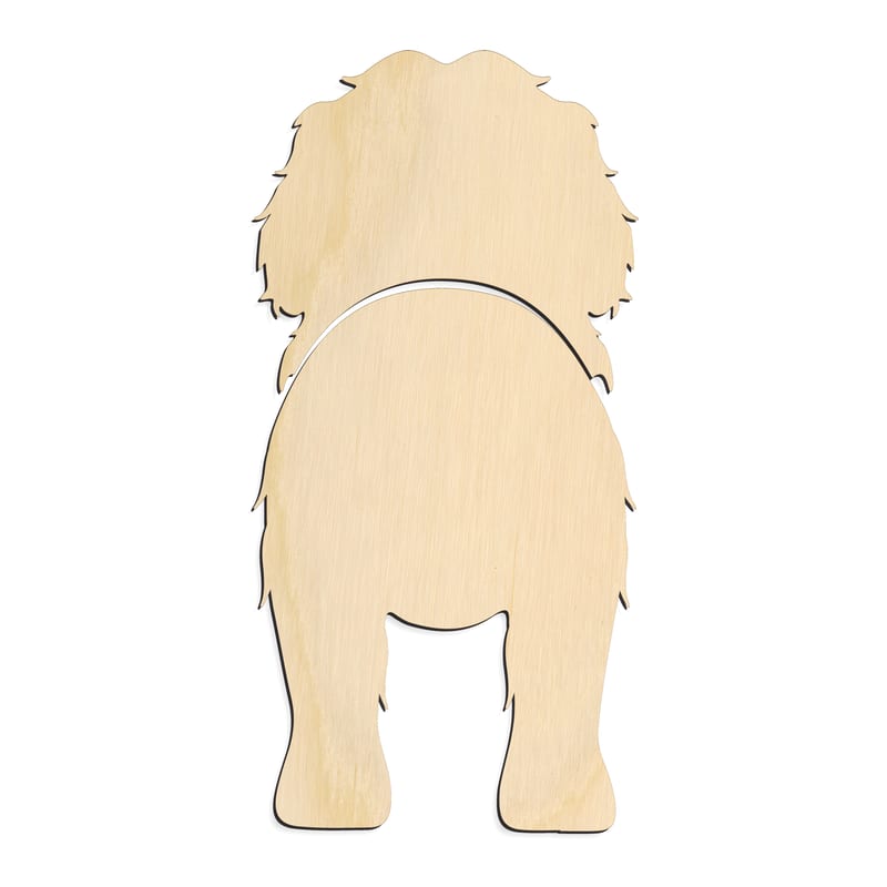 Laser-cut baltic birch silhouette of PORTUGUESE WATER DOG