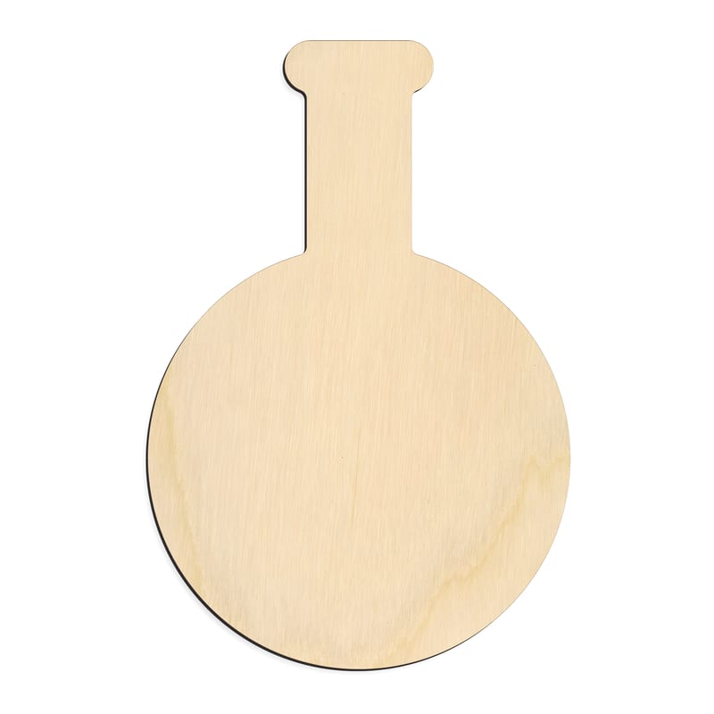 Laser-cut baltic birch silhouette of POTION BEAKER