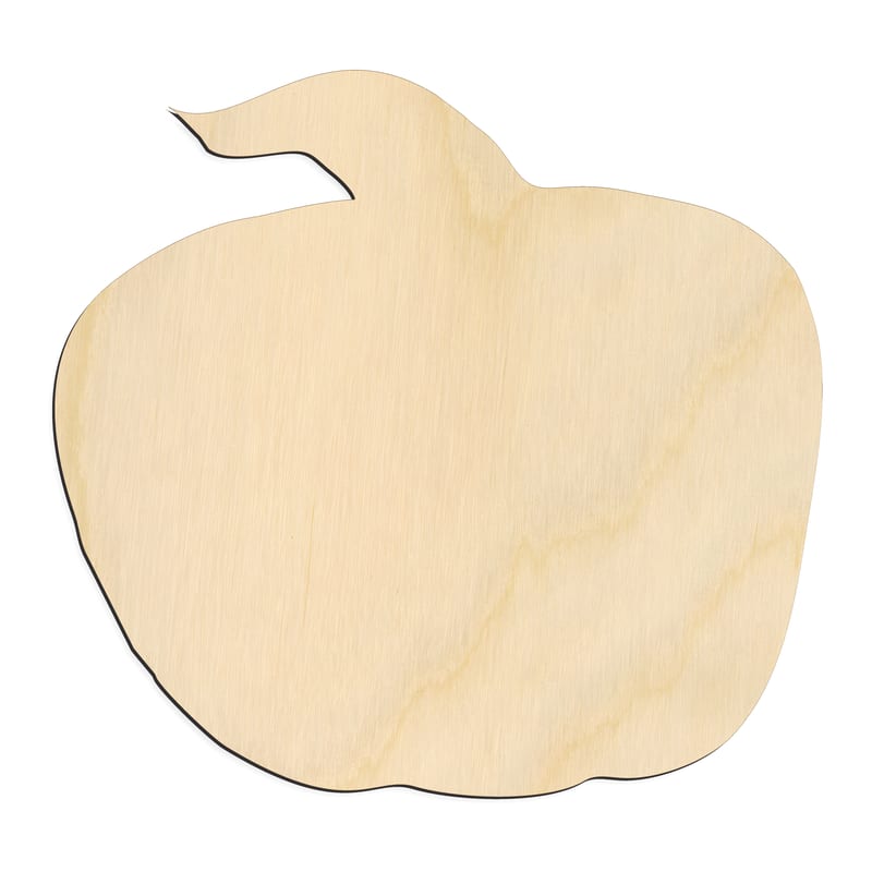 Laser-cut baltic birch silhouette of Pumpkin with Curved Stem