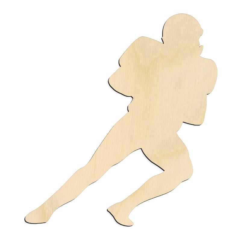 Laser-cut baltic birch silhouette of QUARTERBACK FOOTBALL PLAYER