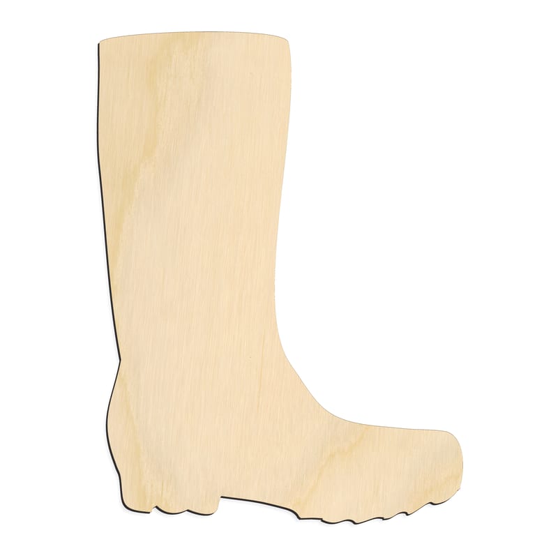 Laser-cut baltic birch silhouette of RAIN BOOT