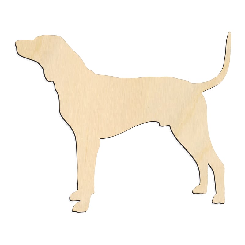 Laser-cut baltic birch silhouette of REDBONE HOUND