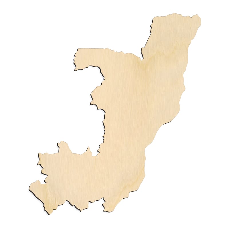 Laser-cut baltic birch silhouette of REPUBLIC OF CONGO