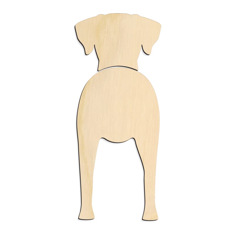 Laser-cut baltic birch silhouette of RHODESIAN RIDGEBACK TWO PIECE BACK VIEW