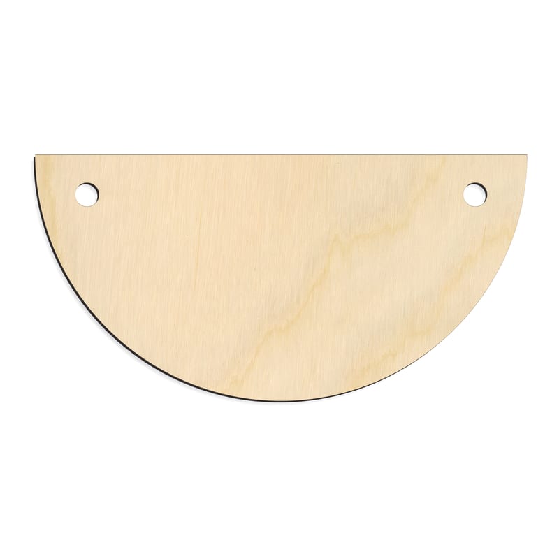 Laser-cut baltic birch silhouette of ROUNDED BANNER SHORT