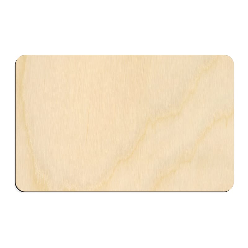 Laser-cut baltic birch silhouette of Rounded Rectangle