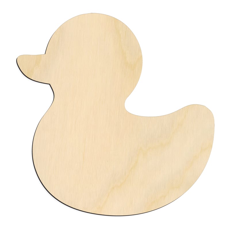 Laser-cut baltic birch silhouette of RUBBER DUCK