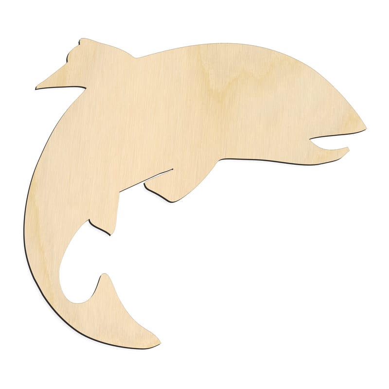 Laser-cut baltic birch silhouette of SALMON FISH