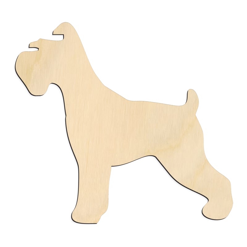 Laser-cut baltic birch silhouette of SCHNAUZER DOG