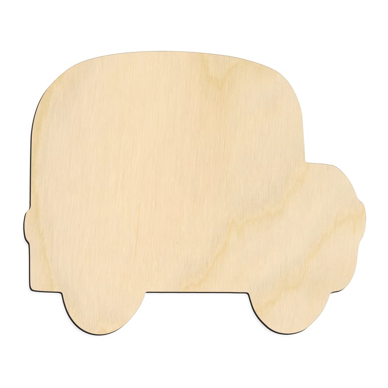 Laser-cut baltic birch silhouette of SCHOOL BUS SIDE SILHOUETTE