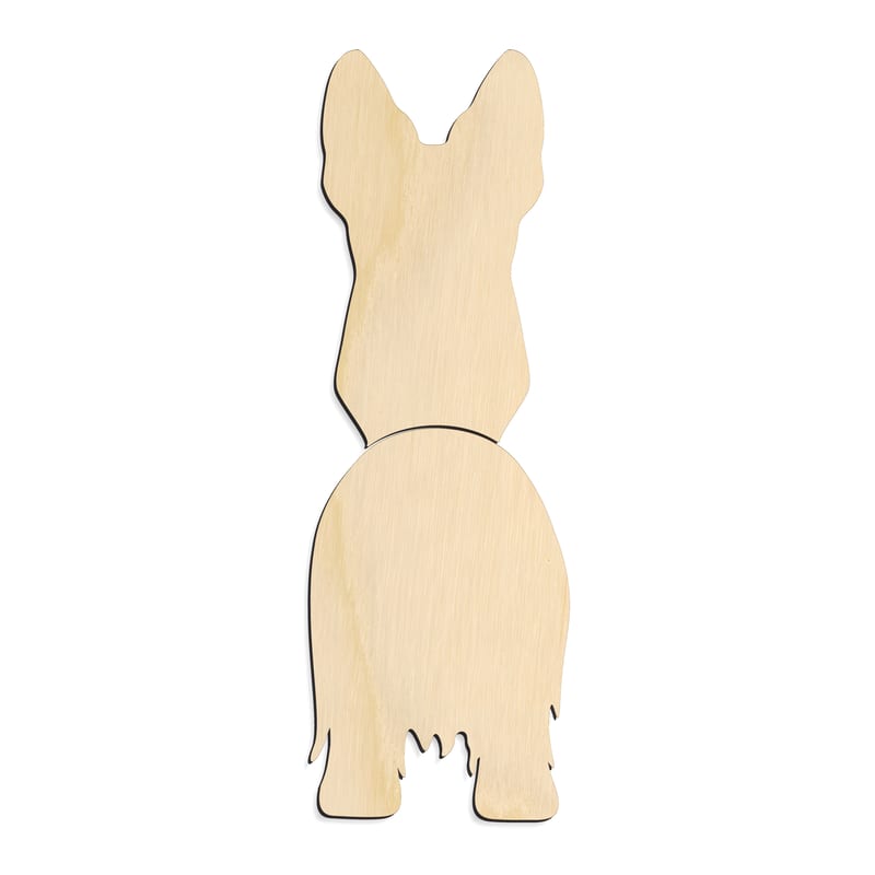 Laser-cut baltic birch silhouette of SCOTTISH TERRIER TWO PIECE BACK VIEW