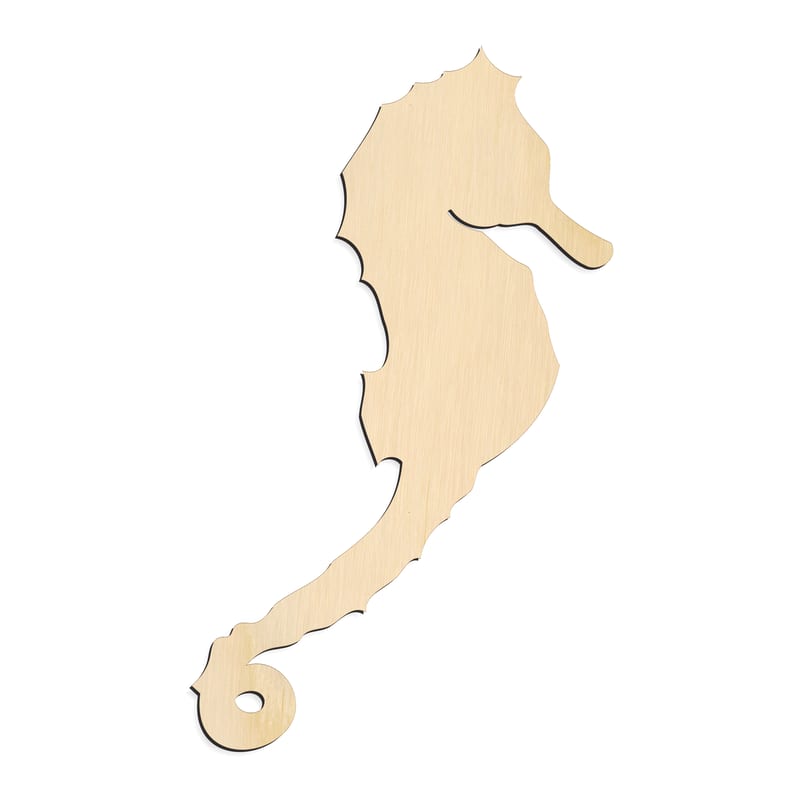 Laser-cut baltic birch silhouette of SEA HORSE SLIM