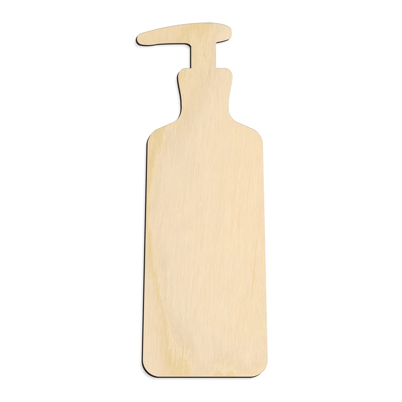 Laser-cut baltic birch silhouette of SHAMPOO LOTION BOTTLE