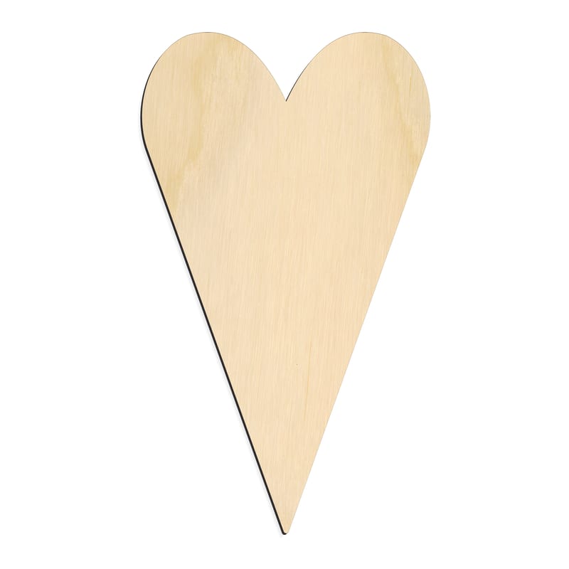 Laser-cut baltic birch silhouette of SHARP PRIMITIVE HEART