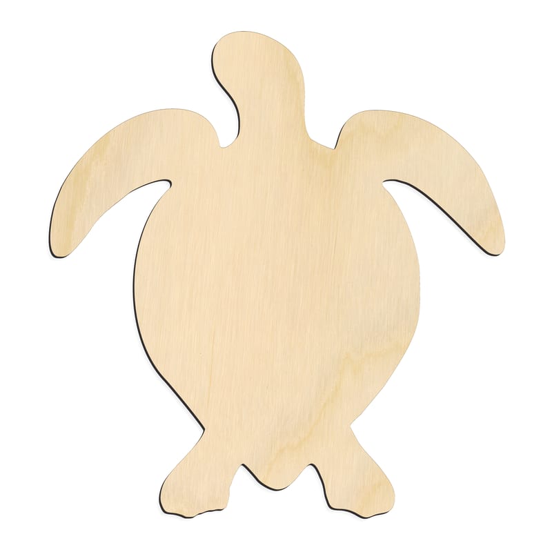 Laser-cut baltic birch silhouette of BROAD SHELL TURTLE