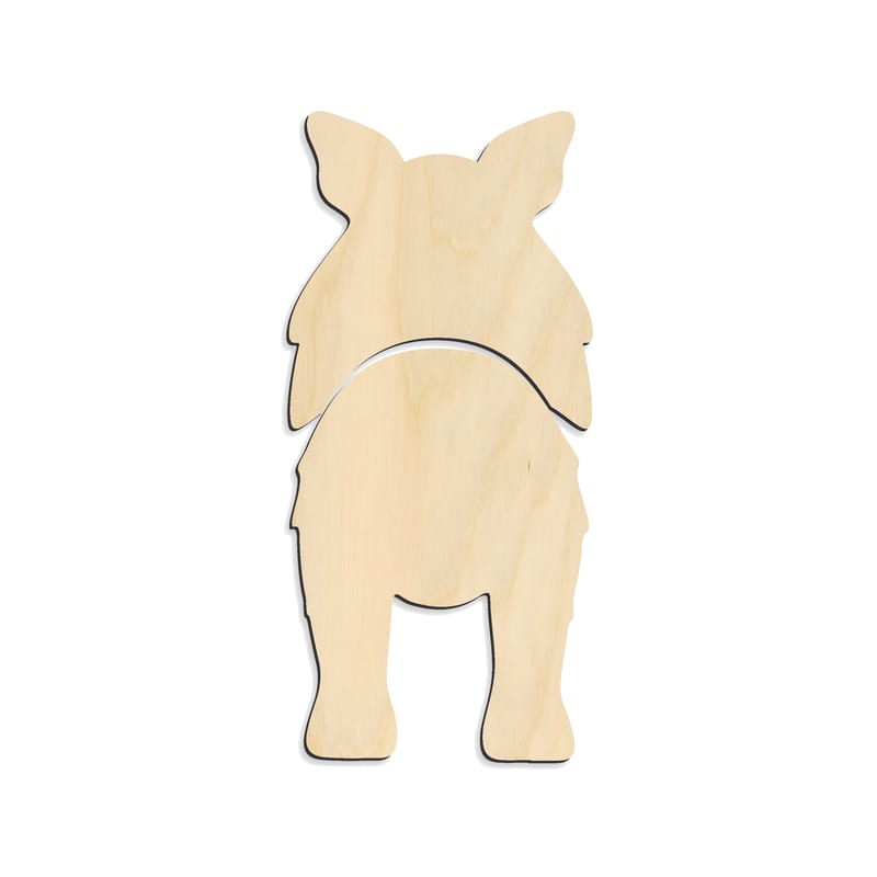 Laser-cut baltic birch silhouette of SHETLAND SHEEPDOG