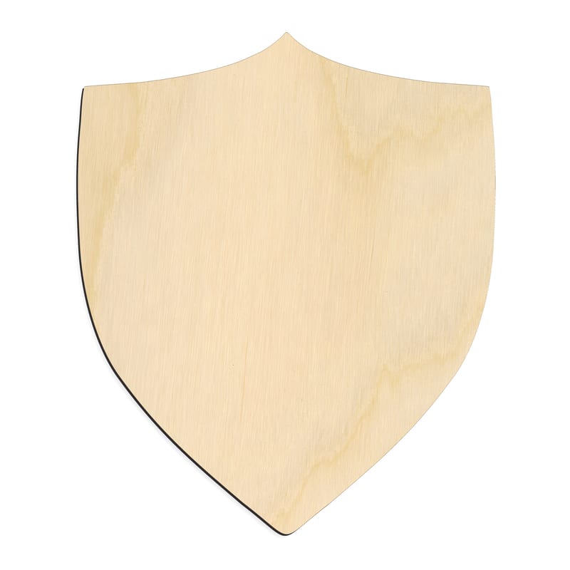 Laser-cut baltic birch silhouette of Shield