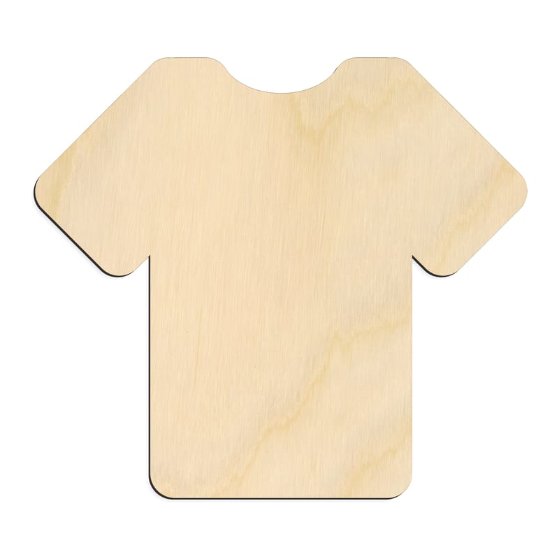 Laser-cut baltic birch silhouette of T-Shirt Silhouette