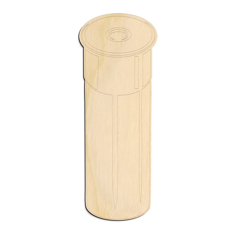 Laser-cut baltic birch silhouette of Shotgun Shell