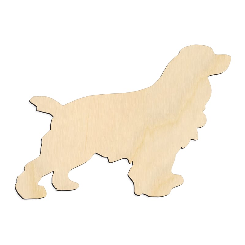 Laser-cut baltic birch silhouette of SHOW DOG COCKER SPANIEL
