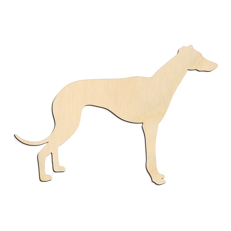 Laser-cut baltic birch silhouette of SHOW DOG GREYHOUND