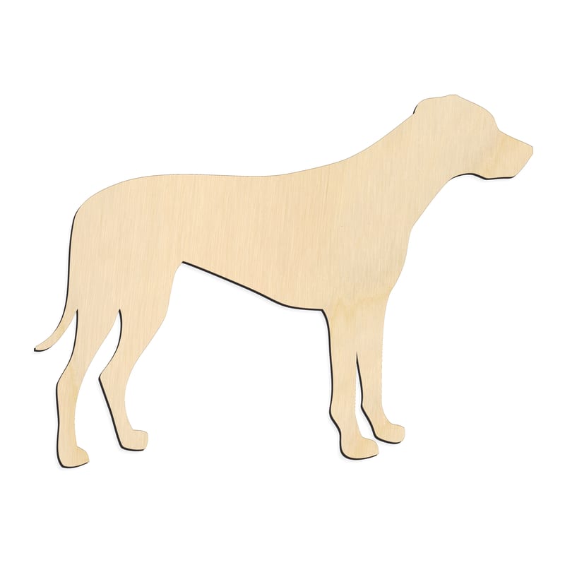 Laser-cut baltic birch silhouette of SHOW DOG RHODESIAN RIDGEBACK