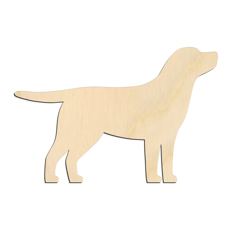Laser-cut baltic birch silhouette of SHOW DOG STANDING RETRIEVER