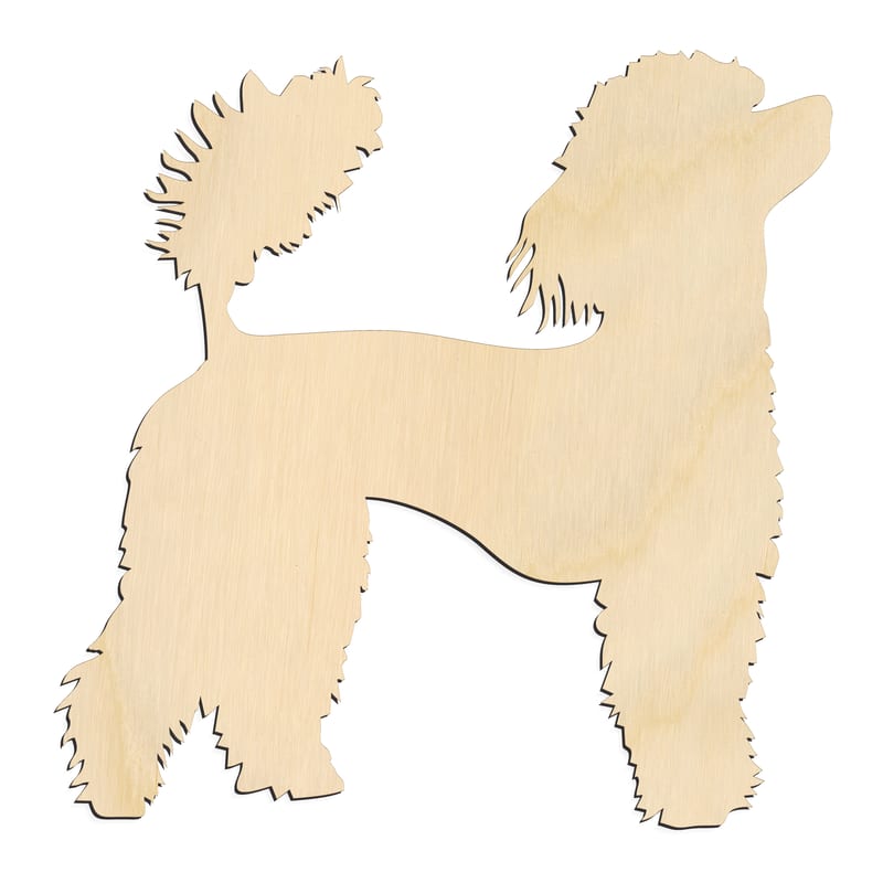Laser-cut baltic birch silhouette of Show Poodle