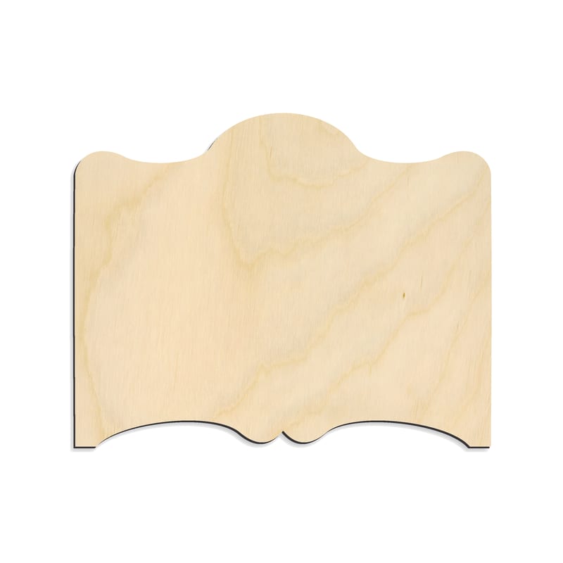 Laser-cut baltic birch silhouette of Wavy Rectangle Sign Plaque