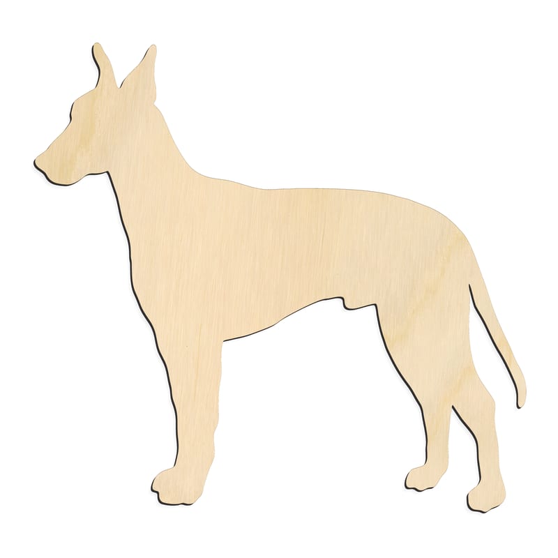 Laser-cut baltic birch silhouette of SILHOUETTE DOG MANCHESTER TERRIER
