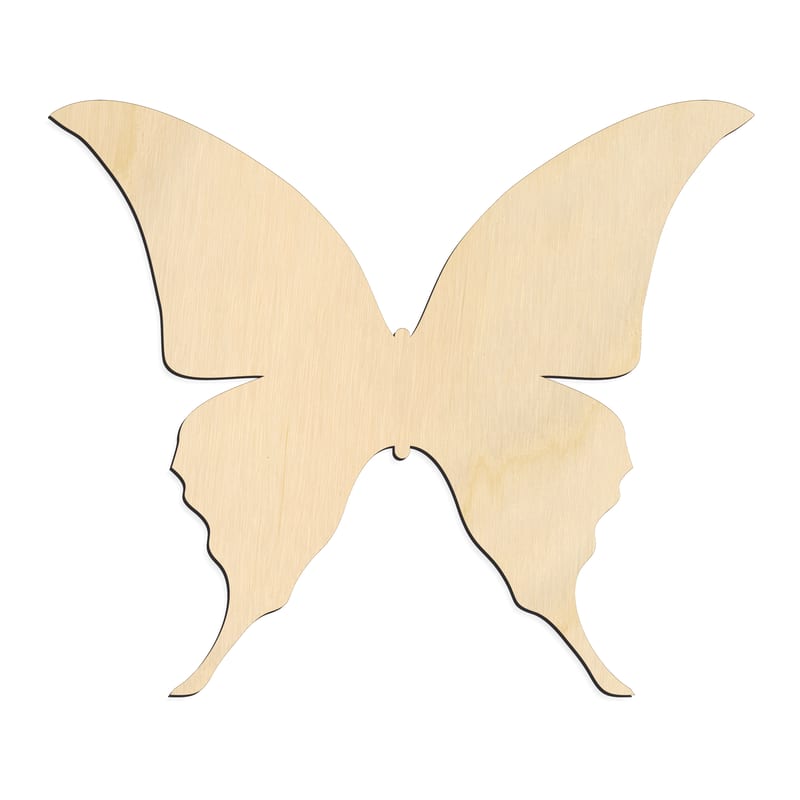 Laser-cut baltic birch silhouette of SIMPLE BUTTERFLY