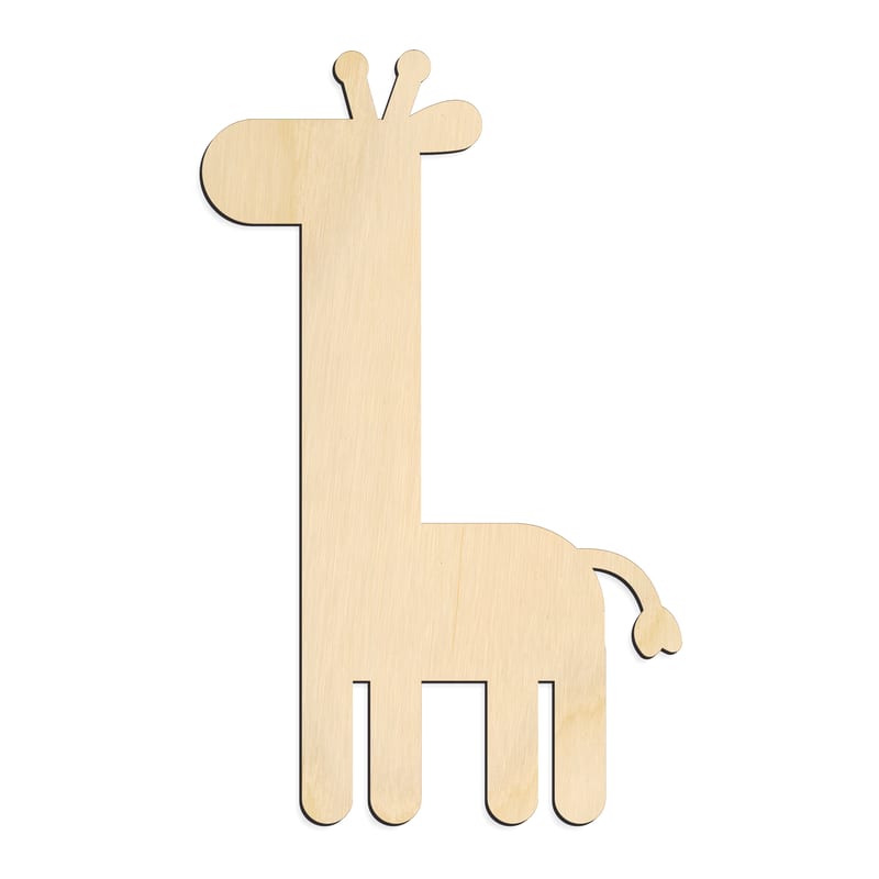 Laser-cut baltic birch silhouette of SIMPLE GIRAFFE