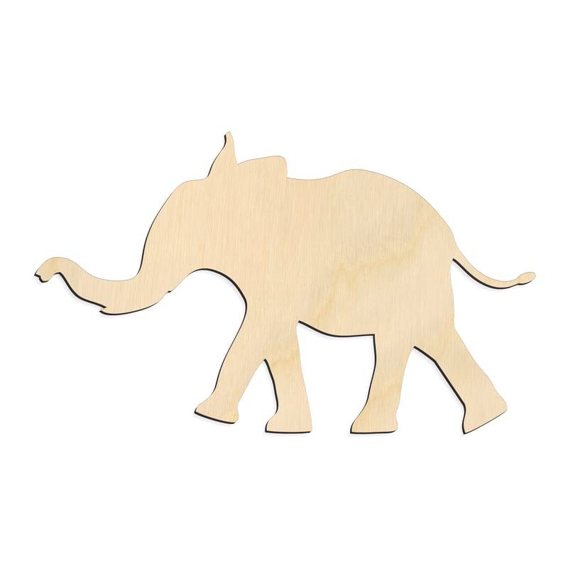 Laser-cut baltic birch silhouette of SMALL ELEPHANT SILHOUETTE