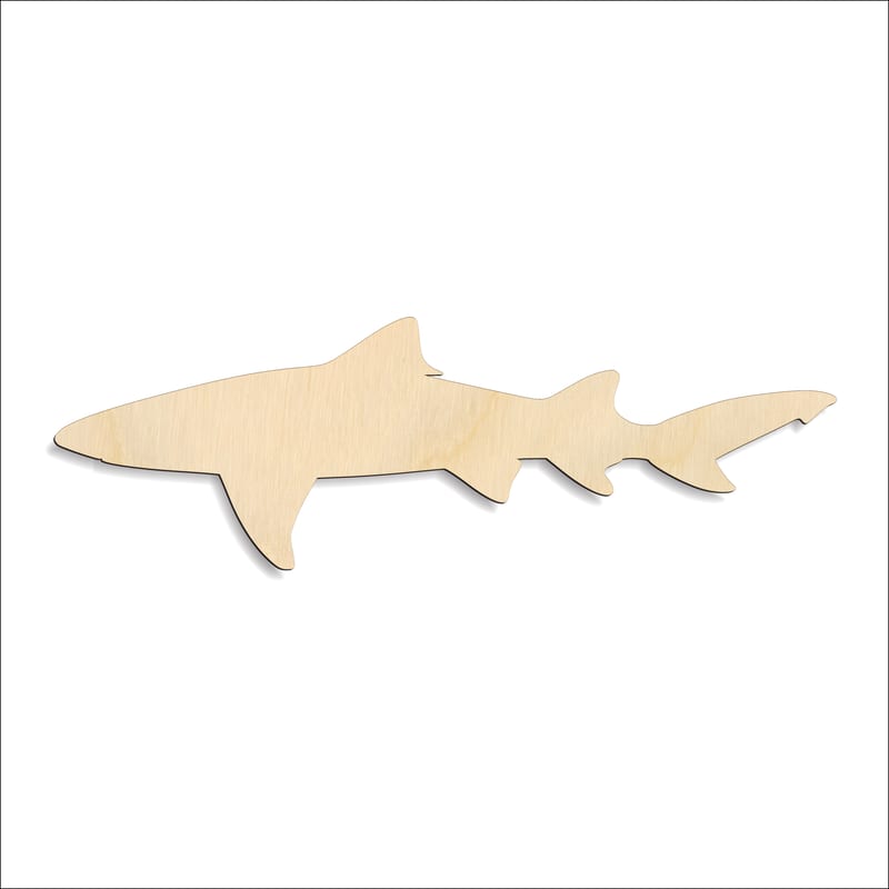 Laser-cut baltic birch silhouette of SMALL SHARK SILHOUETTE