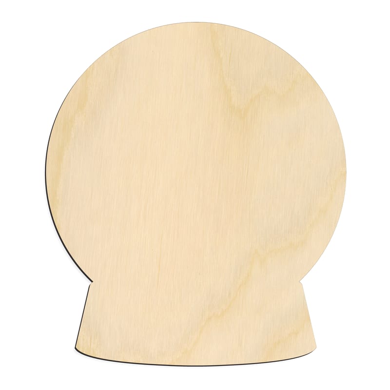 Laser-cut baltic birch silhouette of SNOW GLOBE
