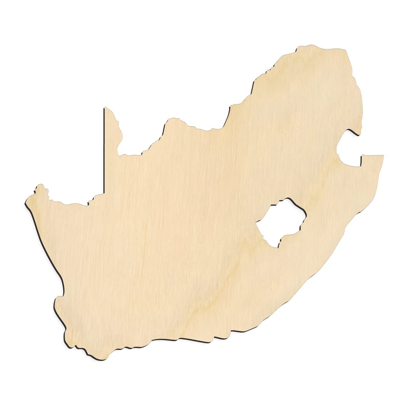 Laser-cut baltic birch silhouette of SOUTH AFRICA