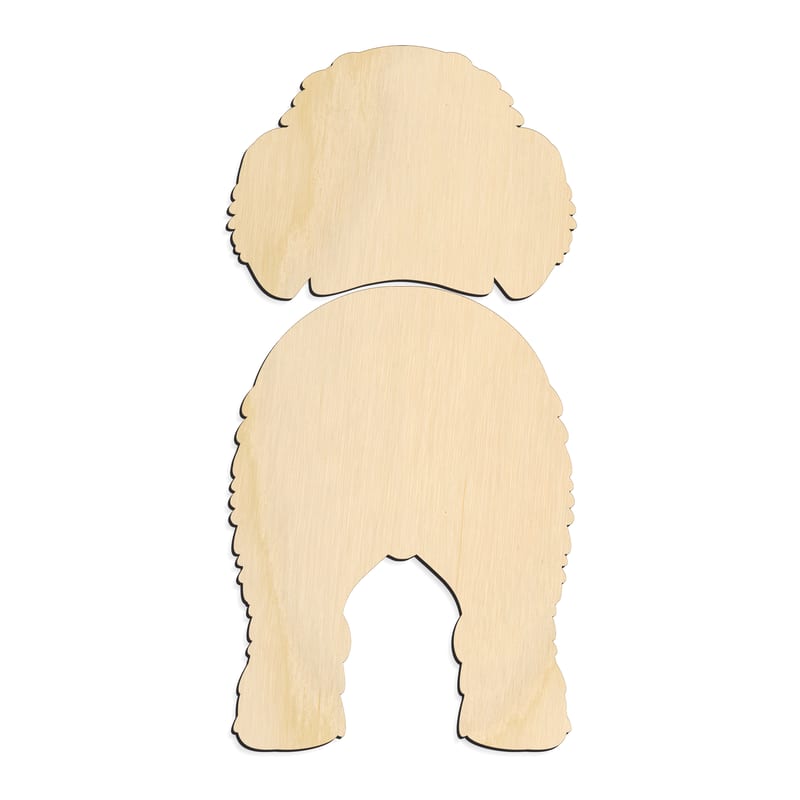 Laser-cut baltic birch silhouette of SPANISH WATER DOG