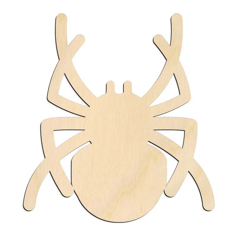 Laser-cut baltic birch silhouette of Spider