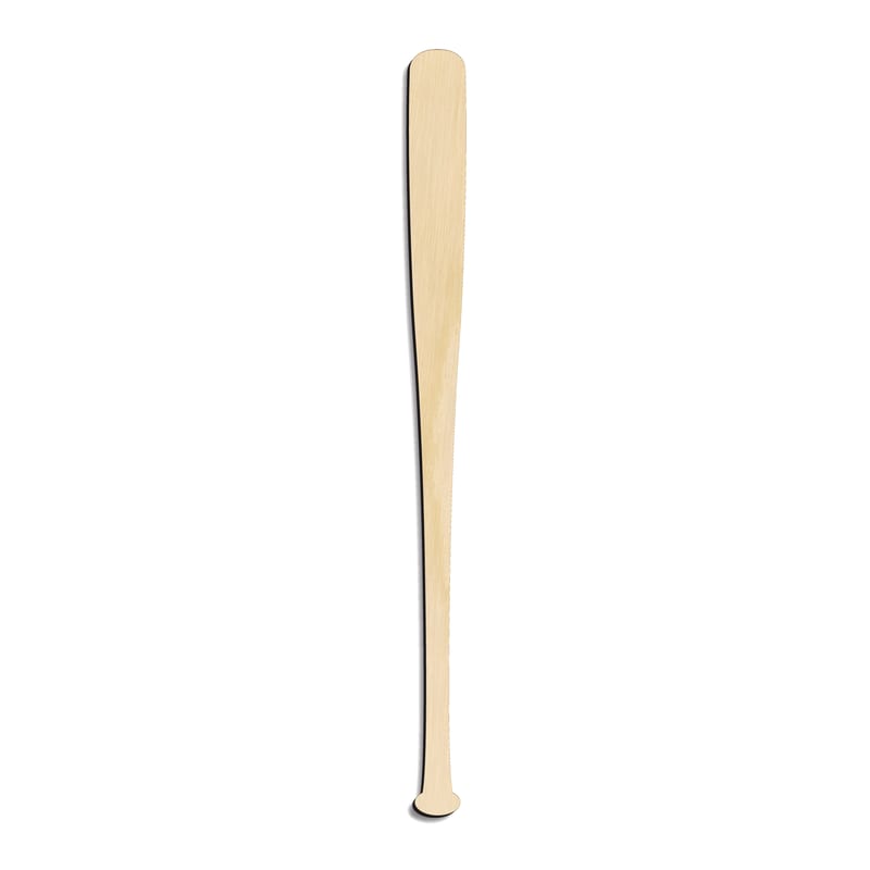 Laser-cut baltic birch silhouette of SPORTS BASEBALL BAT