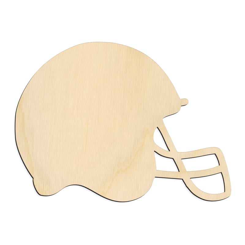 Laser-cut baltic birch silhouette of SPORTS HELMET FOOTBALL