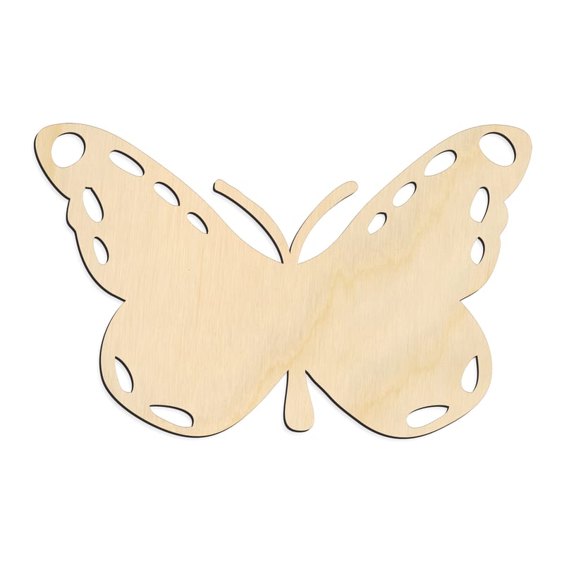 Laser-cut baltic birch silhouette of SPOTTED BUTTERFLY
