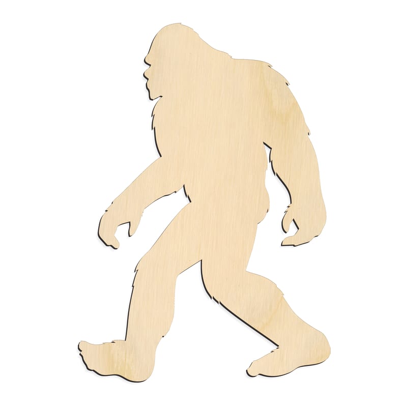 Laser-cut baltic birch silhouette of STANDARD WALKING BIGFOOT